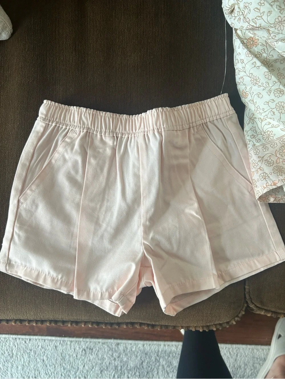 OshKosh B'gosh Cream Floral Short and Shirt Set with Blush Flower Print